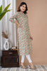 Green Color Cotton Floral Printed Kurti