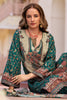Teal & Beige Spun Mughal-Inspired Paisley Printed Unstitched Suits Material