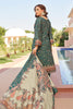 Teal & Beige Spun Mughal-Inspired Paisley Printed Unstitched Suits Material