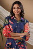 Navy Blue Color Muslin Printed Co-Ord Set