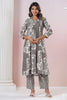 Grey & Cream Color Cotton Printed Co_ord Set
