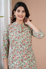 Green Color Cotton Floral Printed Kurti