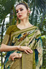 Olive Green Color Modal Silk Printed & Woven Saree