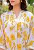 Cream & Yellow Cotton Floral Printed Kurta Set