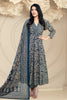 Navy Cotton Printed Anarkali Suit Set