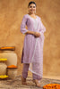 Light Lavender Color Cotton Neck Embroidered Unstitched Suit Fabric