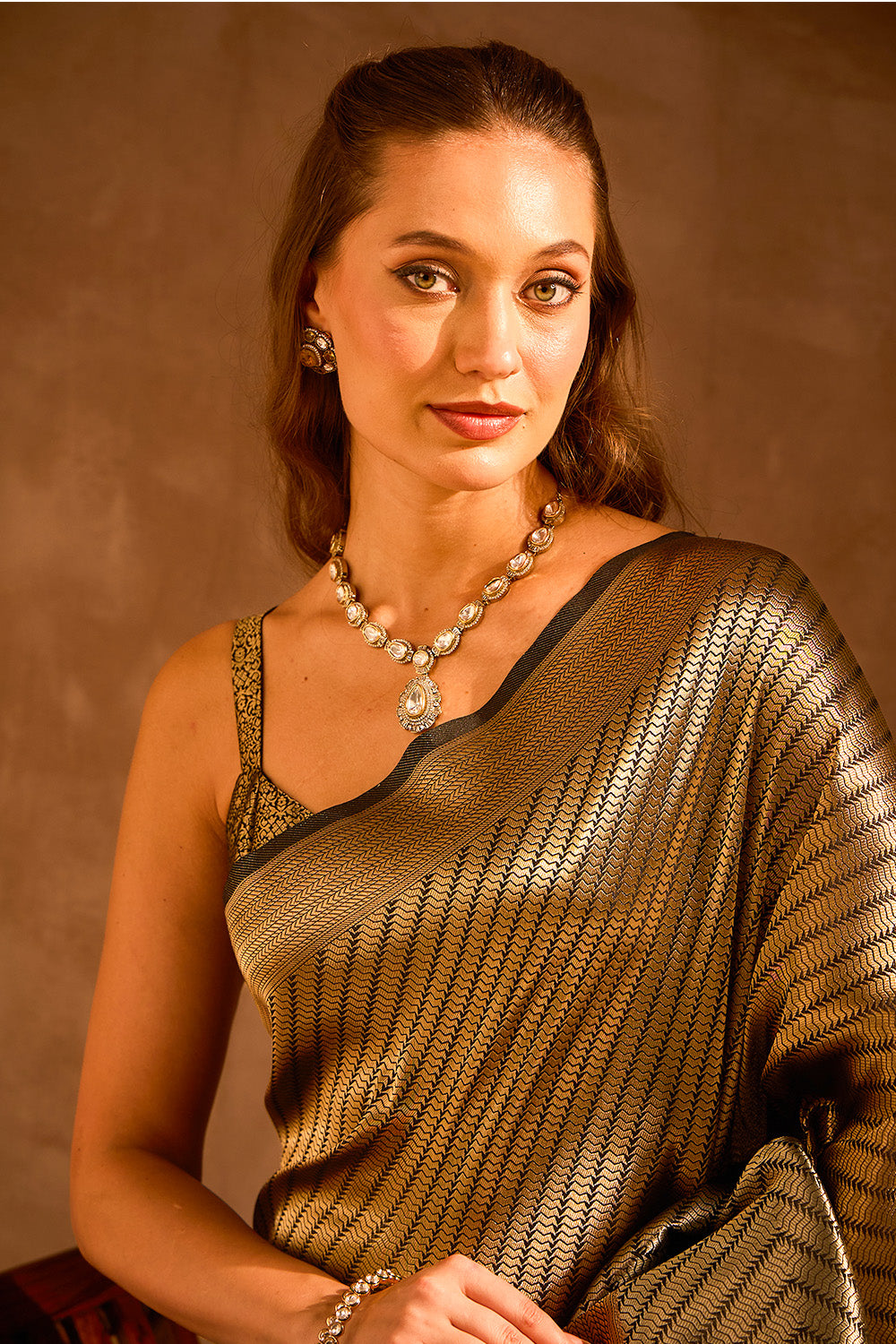 Black Banarasi Silk Zari Woven Saree
