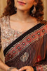 Light Brown Pure Mulberry Silk Printed And Embroidered Saree