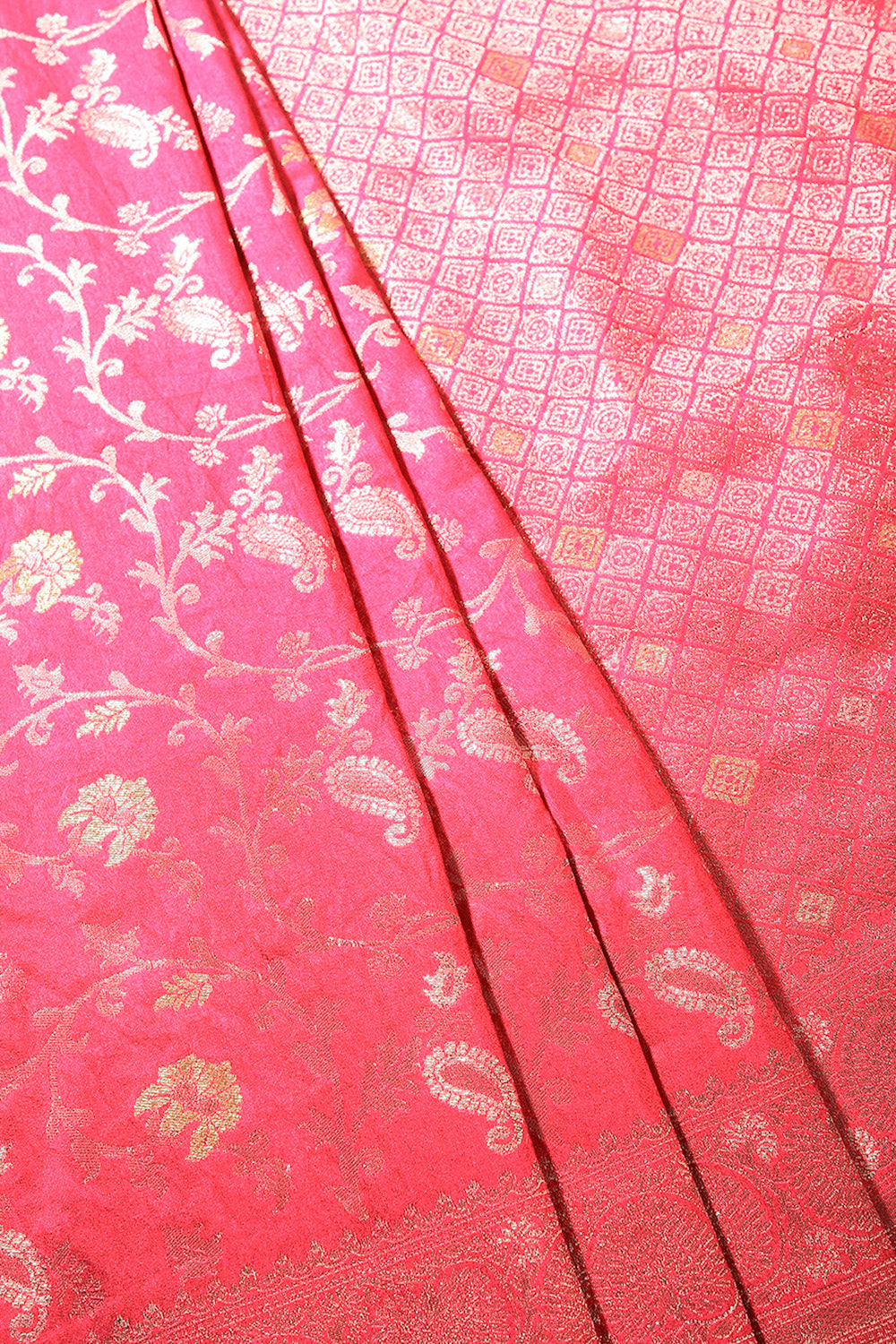 Pink Colour Zari Woven South Silk Saree