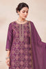 Wine Zari Woven Silk Unstitched Suit Fabric