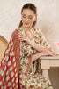 Cream Georgette Floral Resham Woven Unstitched Suit Material