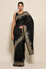 Black Color Tussar Silk Resham Work Saree