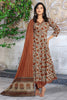 Beige & Rust Cotton Floral Printed Floor Lenght Anarkali Suit