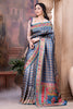 Blue Maheshwari Silk Soft Brocade Woven Saree