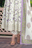 Cream & Purple Cotton Floral Printed Floor Lenght Anarkali Suit