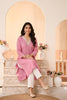 Pink Cotton Mirror Neck-Embroidered Kurta Set