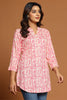 Pink & Beige Color Cotton Printed Tunic