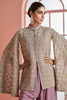 Dusty Pink Crepe Silk Embroidered Dress With Embroidered Palazzo