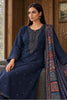 Navy Matka Silk Embroidered Unstitched Suit Material