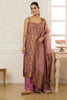 Mauve Banarasi Khaddi Georgette Woven Unstitched Suit Material