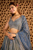 Blue Tissue Silk Embroidered Lehanga