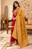 Rani Silk Embroidered Unstitched Suit Material With Banarsi Dupatta