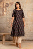 Black Cotton Printed Kurta Set