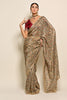 Beige Color Tussar Silk Digital Printed Saree