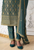 Teal Zari Floral Woven Silk Suit Set