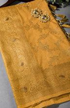 Golden Color Zari Woven South Silk Saree