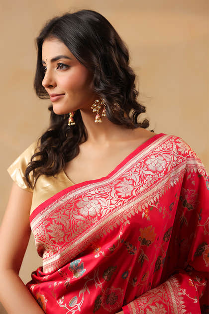Rani Silk Banarasi Woven Saree