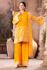 Yellow Pure Silk Floral Embroidered Suits With Embroidered Pallazo