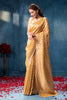 Goldern Sequins and Resham Embroidered Matelic Tissue Saree