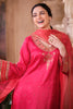 Cherry Red Pure Silk Sequins And Zari Embroiderd Suit Set