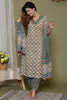 Beige & Turquoise Color Cotton Printed Suit