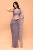 Light Mauve Color Net Cut-Dana And Zari Embroidered Saree