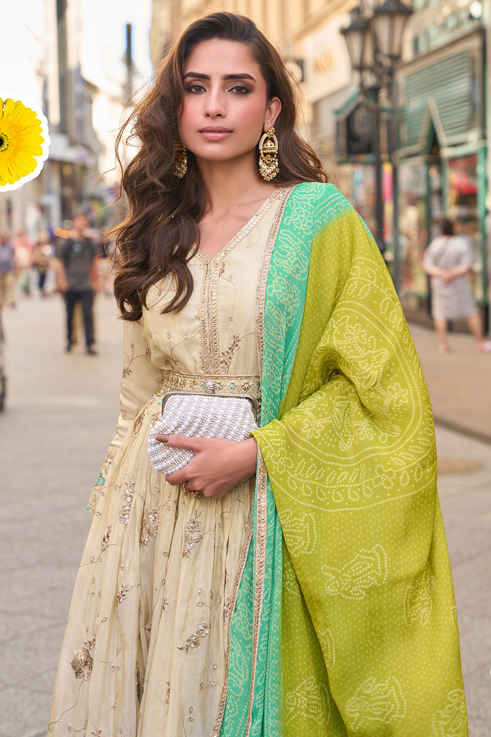 Light Pista Green Embroidered Anarkali Suit