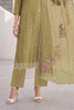 Pista Green Organza Resham Embroidered Unstitched Suit Material