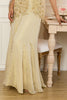 Beige Shimmer Fabric Embroidered Jacket, Crop Top & Palazzo Co-ord Set