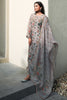 Grey Color Floral Printed Unstitched Suit Material