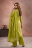 Green Cotton Woven Straight Suit