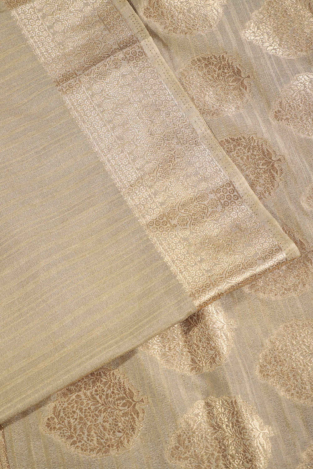 Dark Pista Colour Cotton Silk Zari Woven Saree