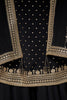 Black Crepe Silk Zari Embroidered Suit With Embroidered Palazzo