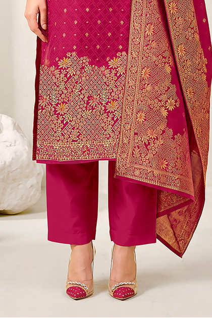 Rani Pashmina Zari Woven Unstitched Suit Material