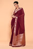 Purple Color Georgette Woven Saree
