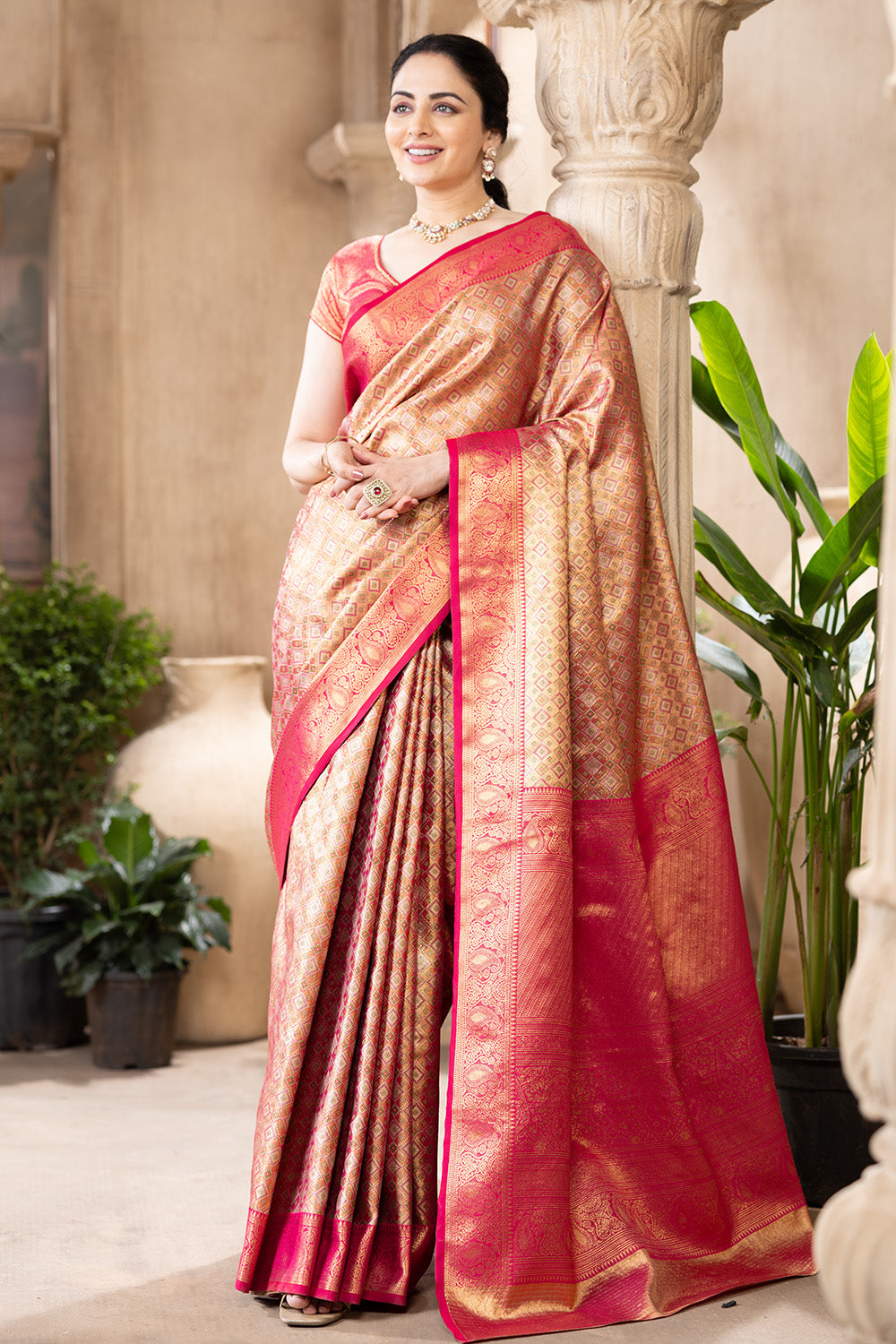 Rani Maheshwari Silk Soft Brocade Woven Saree