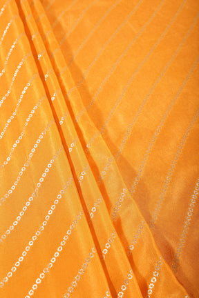 Mustard Modal Silk Saree with Zari Pinstripes