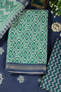 Green Cotton Ajrakh Block Print Unstitched Suit Material