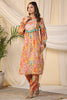 Mustard Color Printed Muslin Kurti & Pant Set