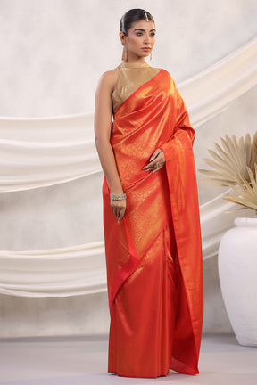 Red Color Silk Zari Woven Saree